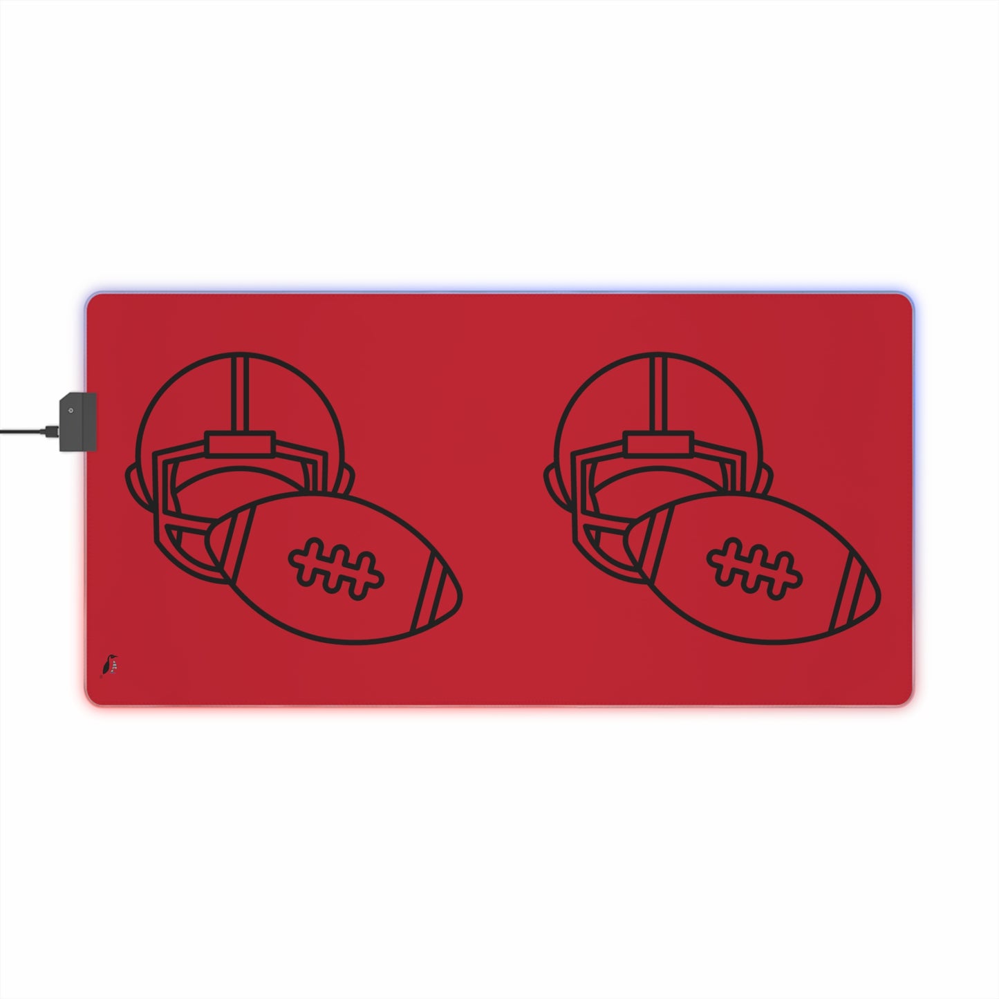 LED Gaming Mouse Pad: Football Dark Red