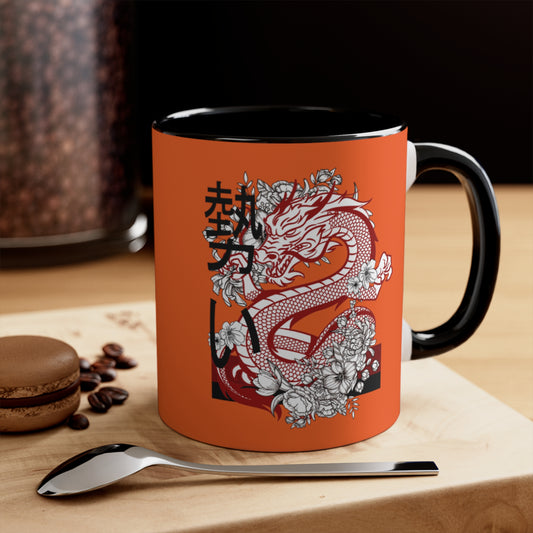 Accent Coffee Mug, 11oz: Dragons Orange