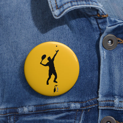Custom Pin Buttons Tennis Yellow