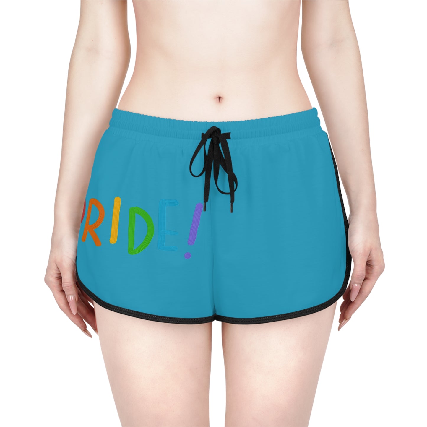 Women's Relaxed Shorts: LGBTQ Pride Turquoise