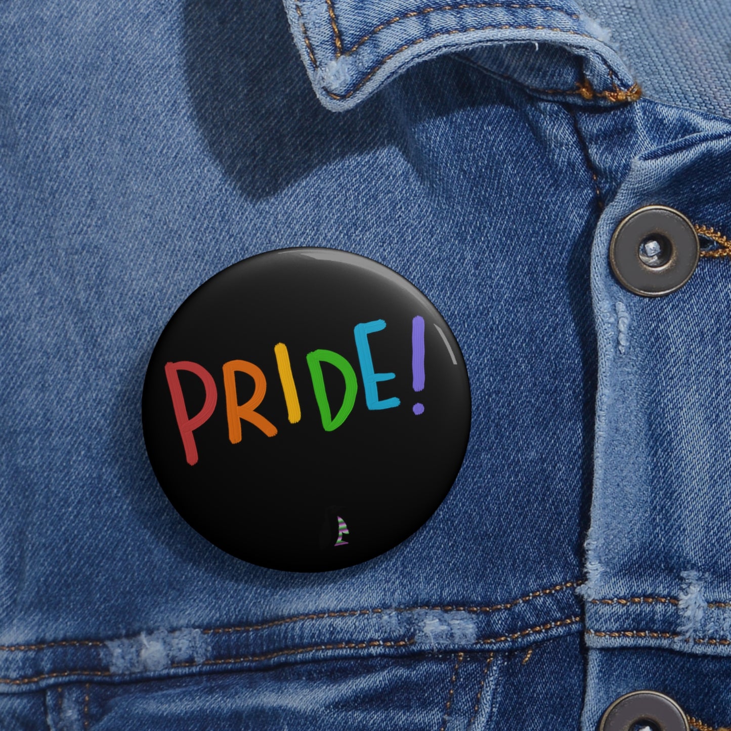 Custom Pin Buttons LGBTQ Pride Black