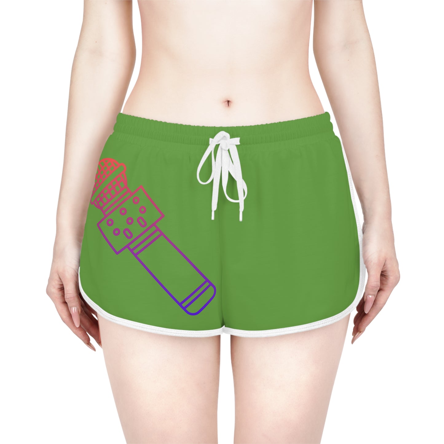 Women's Relaxed Shorts: Music Green