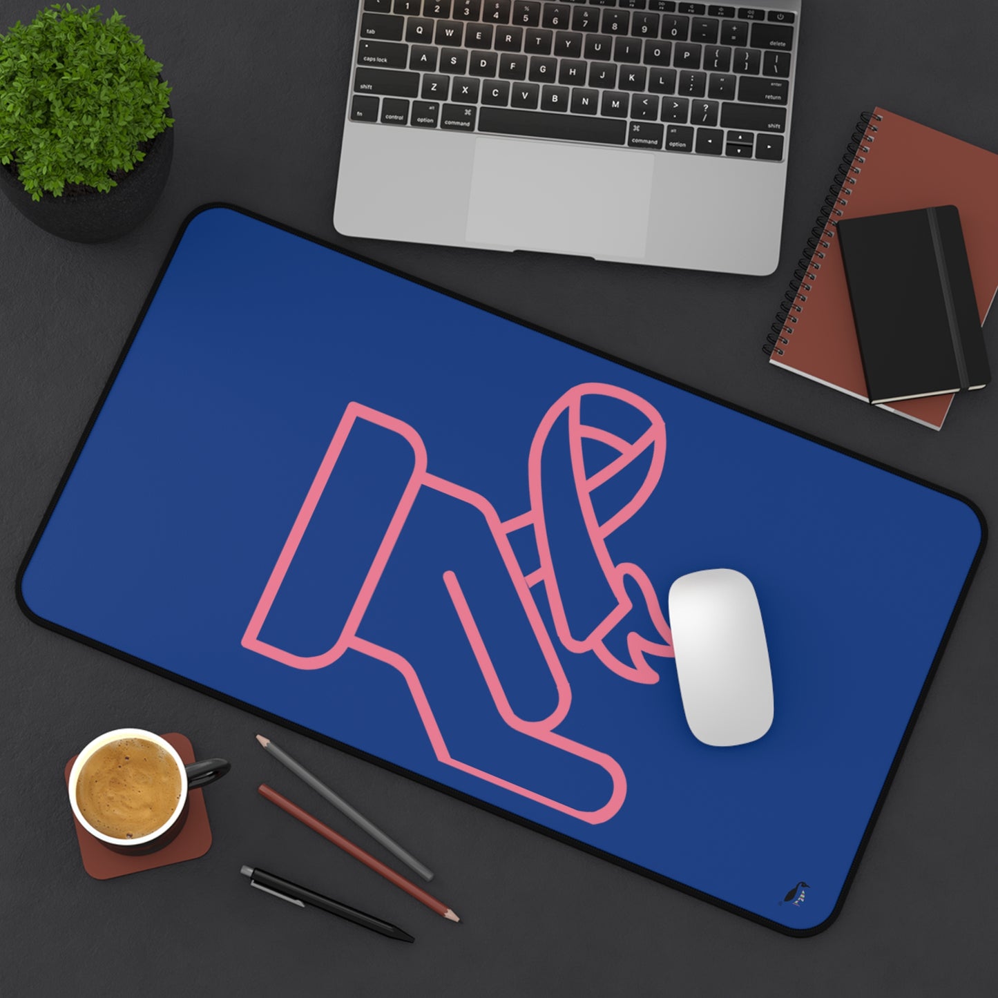 Desk Mat: Fight Cancer Dark Blue