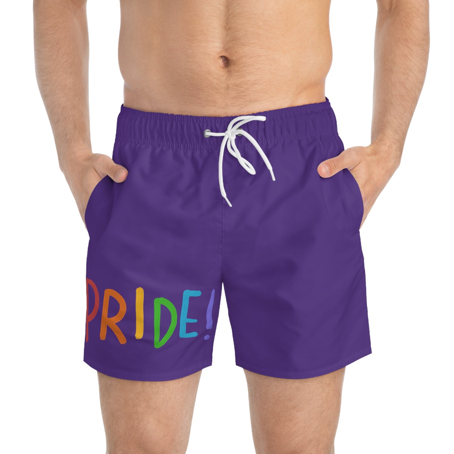 Swim Trunks: LGBTQ Pride Purple