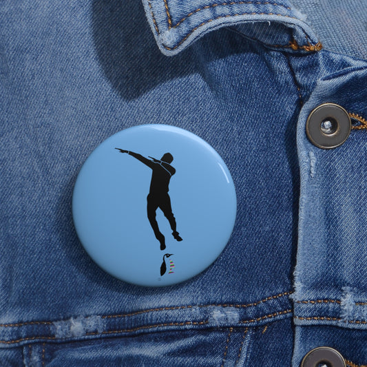 Custom Pin Buttons Dance Lite Blue