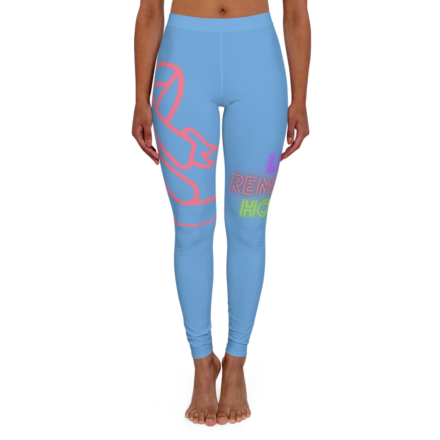 Women's Spandex Leggings: Fight Cancer Lite Blue