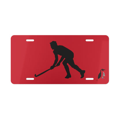 License Plate: Hockey Dark Red