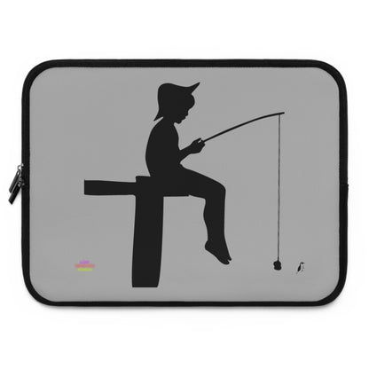 Laptop Sleeve: Fishing Lite Grey