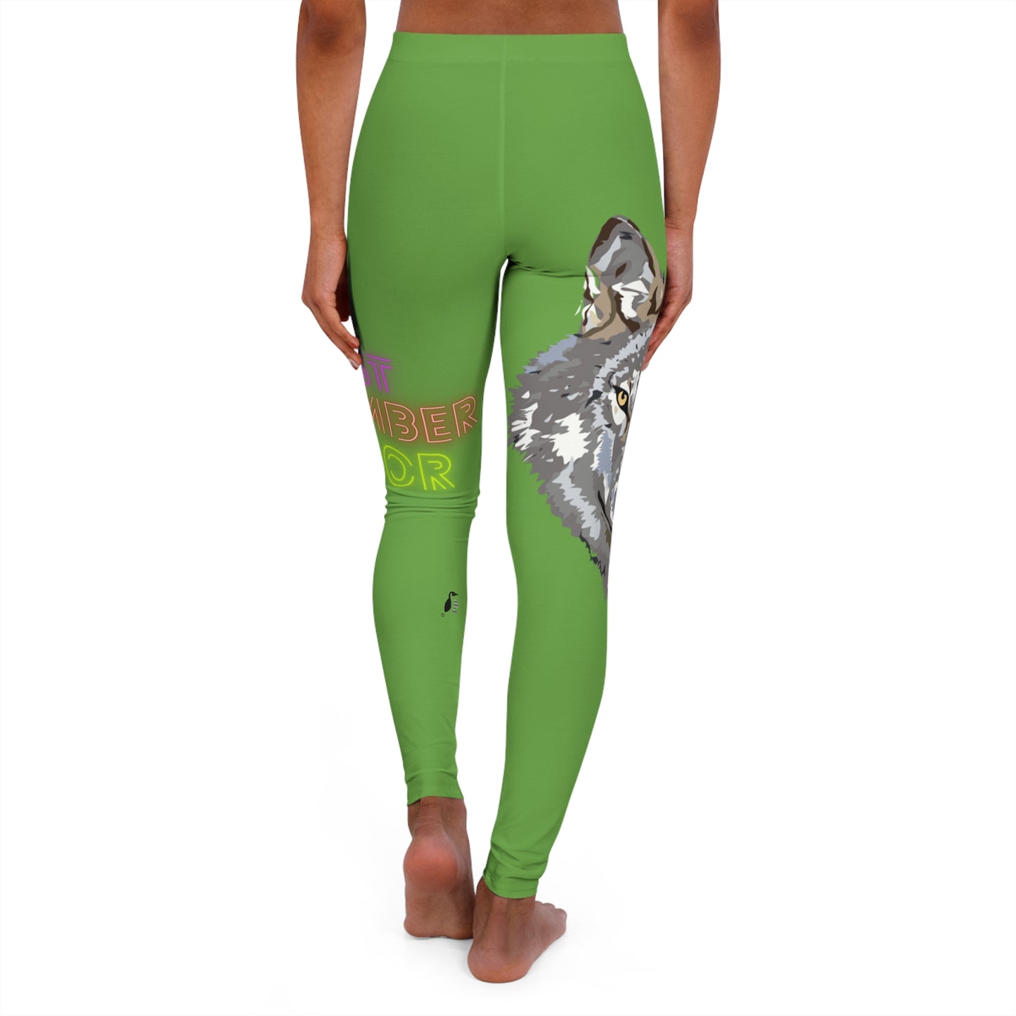 Women's Spandex Leggings: Wolves Green