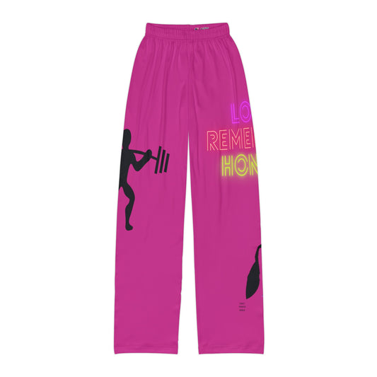 Kids Pajama Pants: Weightlifting Pink