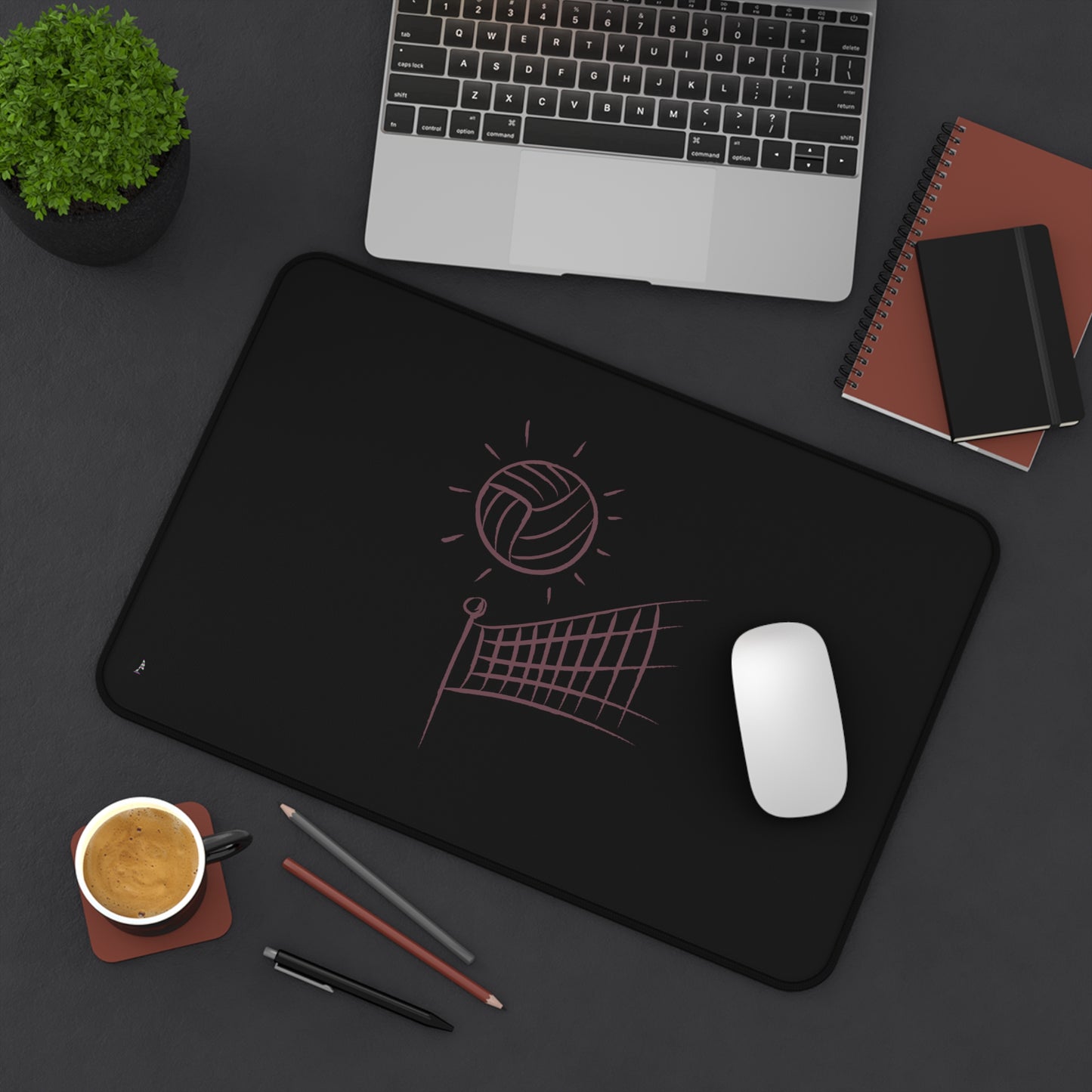 Desk Mat: Volleyball Black