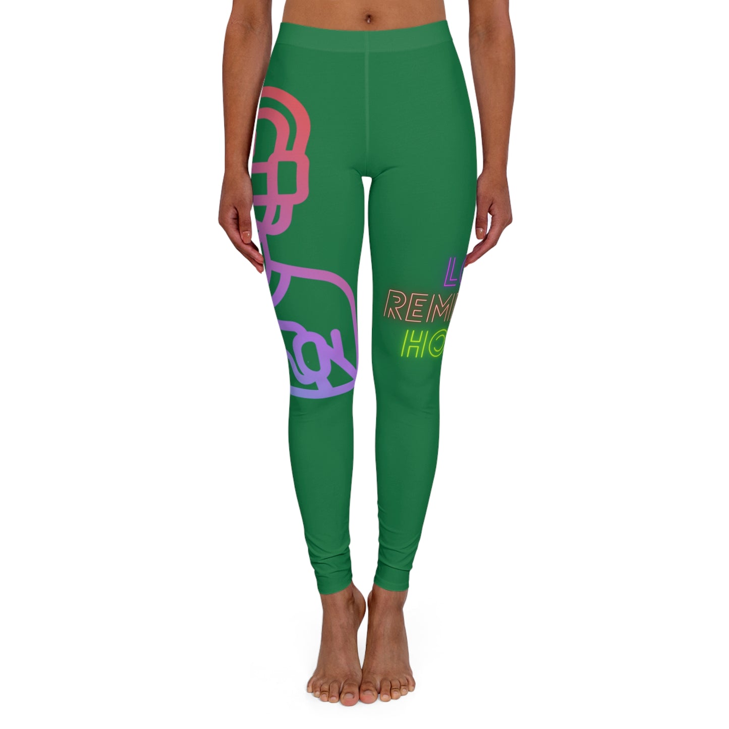 Women's Spandex Leggings: Gaming Dark Green