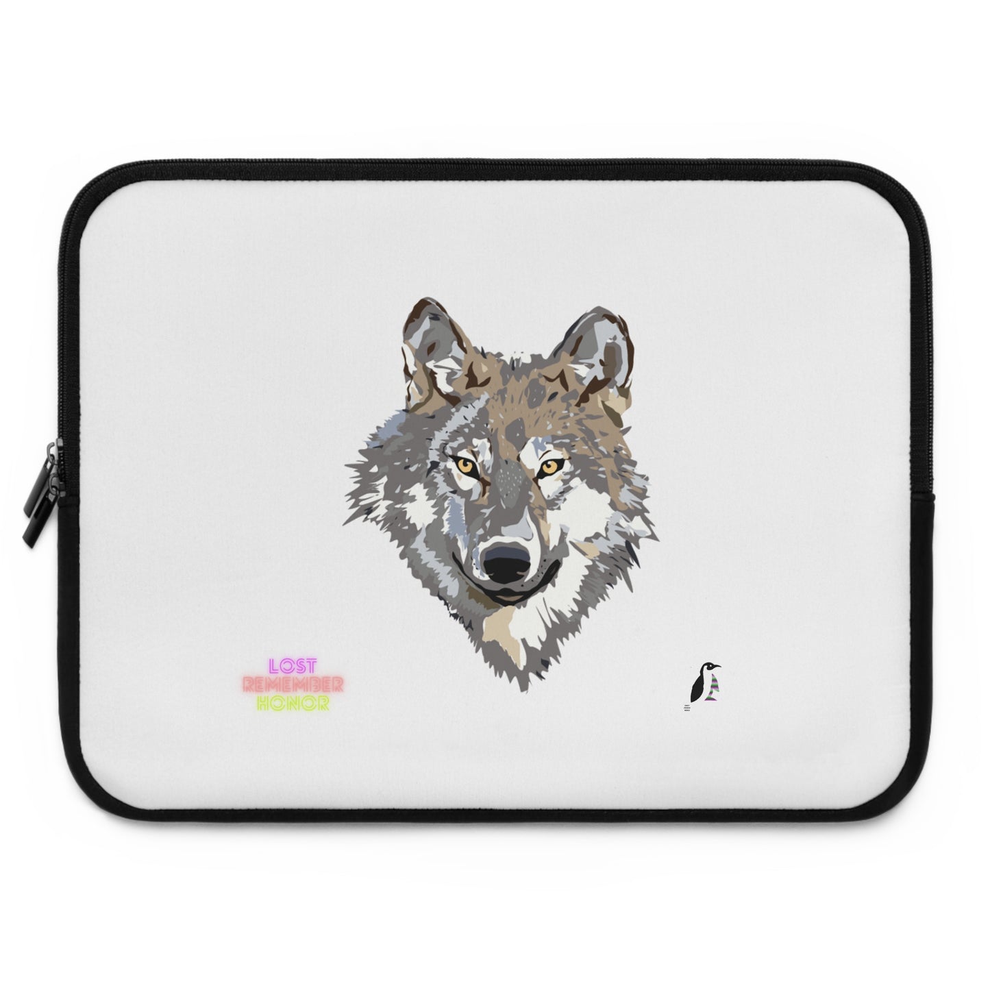 Laptop Sleeve: Wolves White