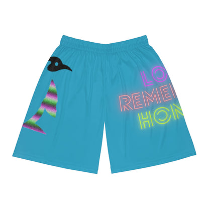 Basketball Shorts: Crazy Penguin World Logo Turquoise