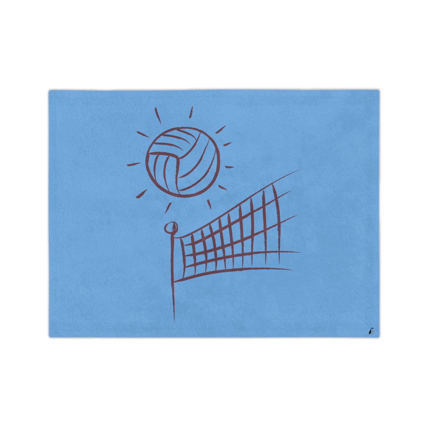 Velveteen Minky Blanket: Volleyball Lite Blue