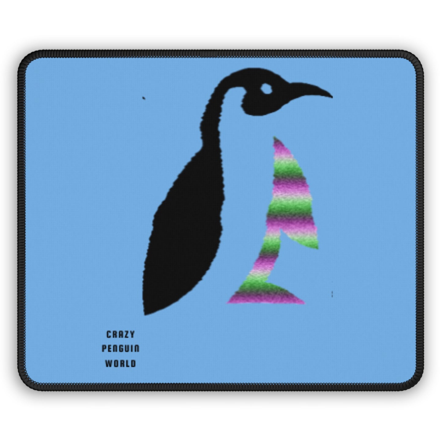 Gaming Mouse Pad: Crazy Penguin World Logo Lite Blue