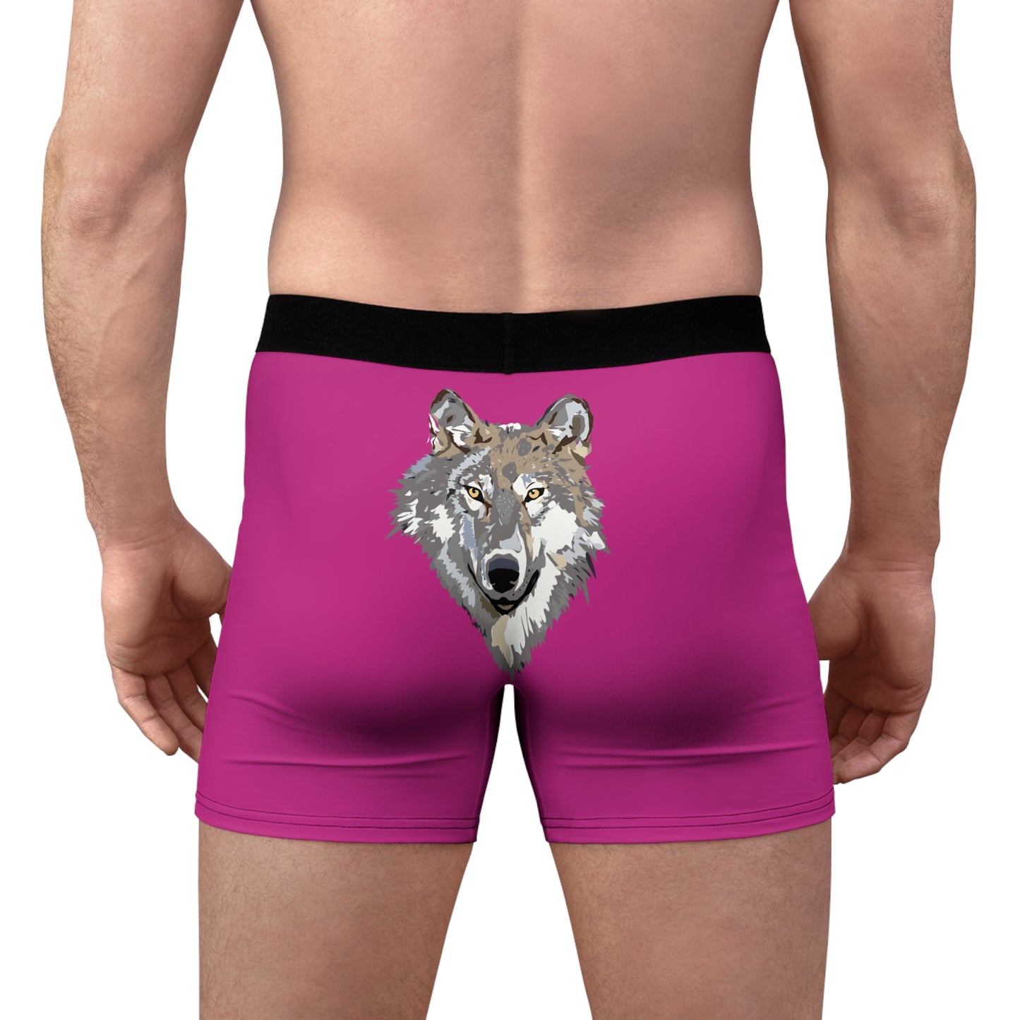 Men's Boxer Briefs: Wolves Pink