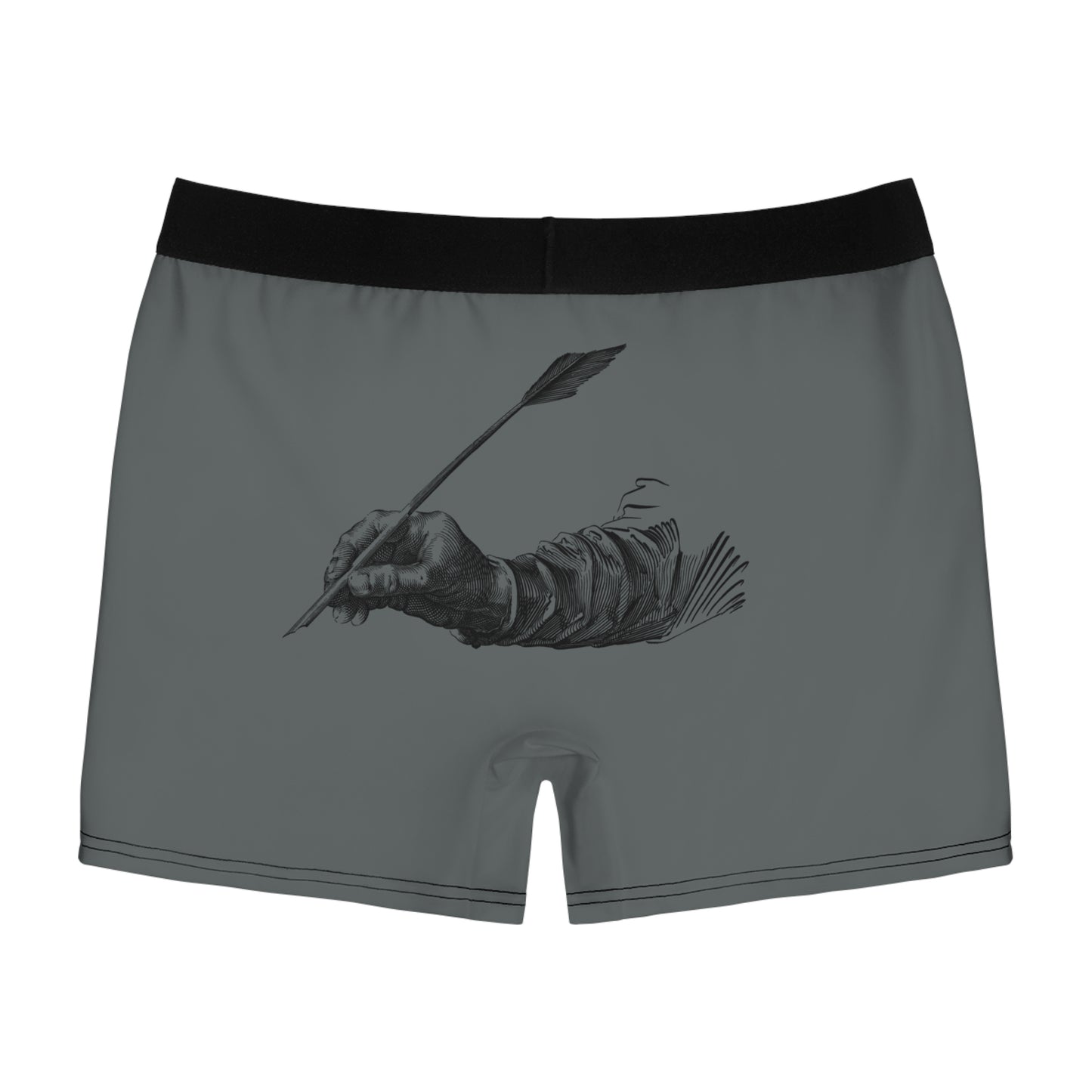 Men's Boxer Briefs: Writing Dark Grey