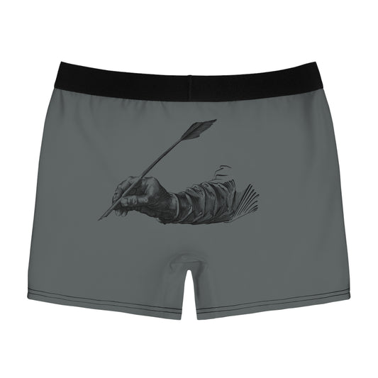 Men's Boxer Briefs: Writing Dark Grey