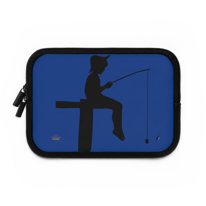 Laptop Sleeve: Fishing Dark Blue