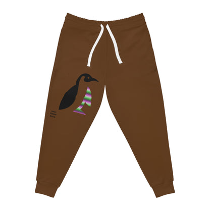 Athletic Joggers: Crazy Penguin World Logo Brown