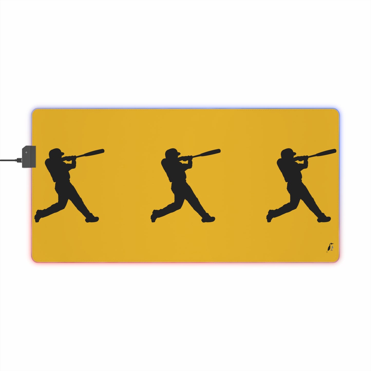 LED Gaming Mouse Pad: Baseball Yellow