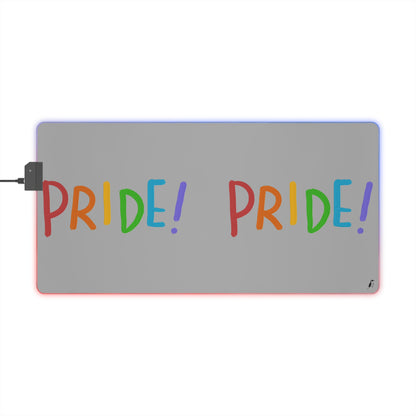 LED Gaming Mouse Pad: LGBTQ Pride Lite Grey