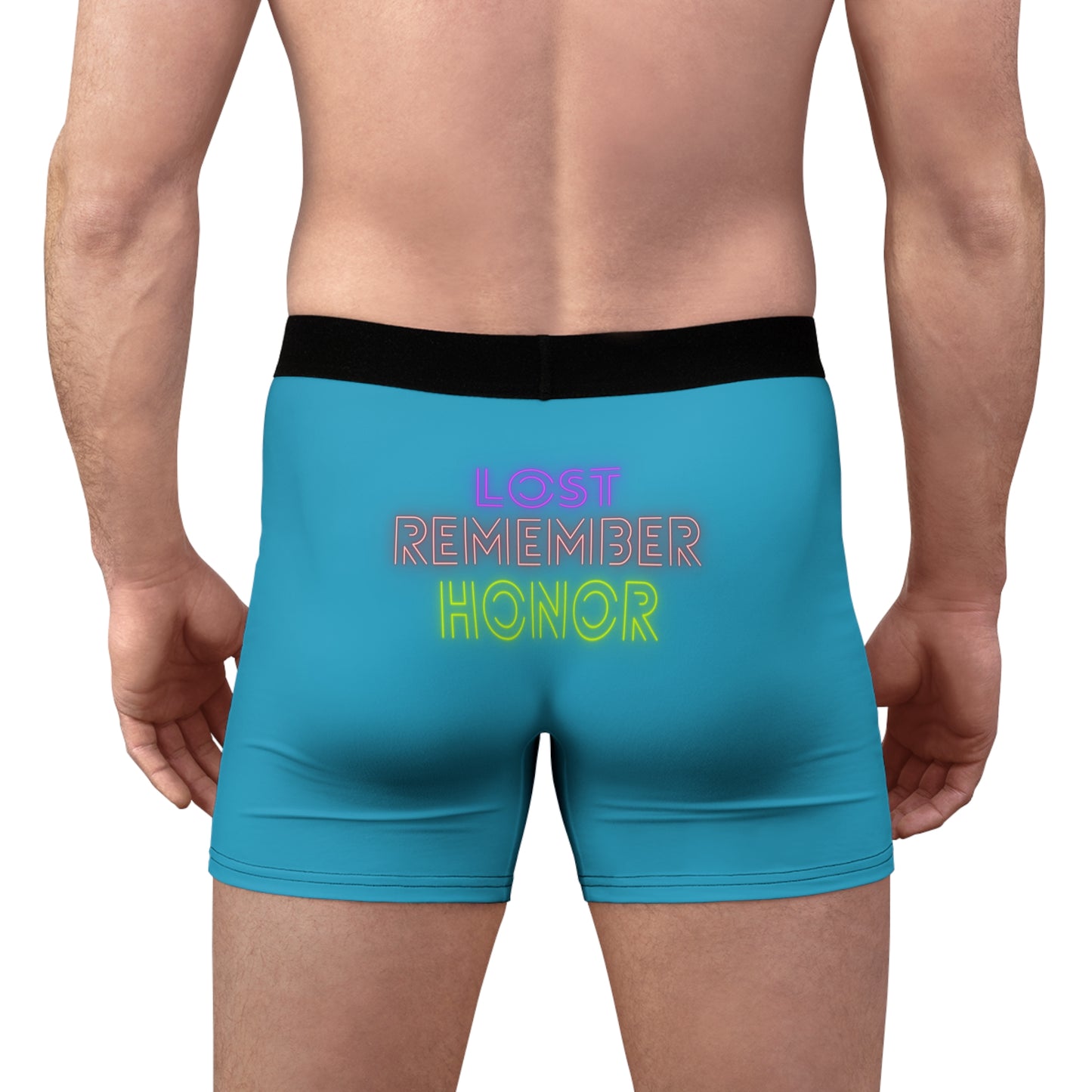 Men's Boxer Briefs: Lost Remember Honor Turquoise