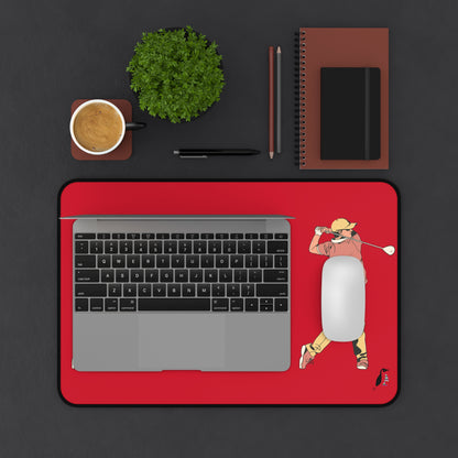 Desk Mat: Golf Dark Red