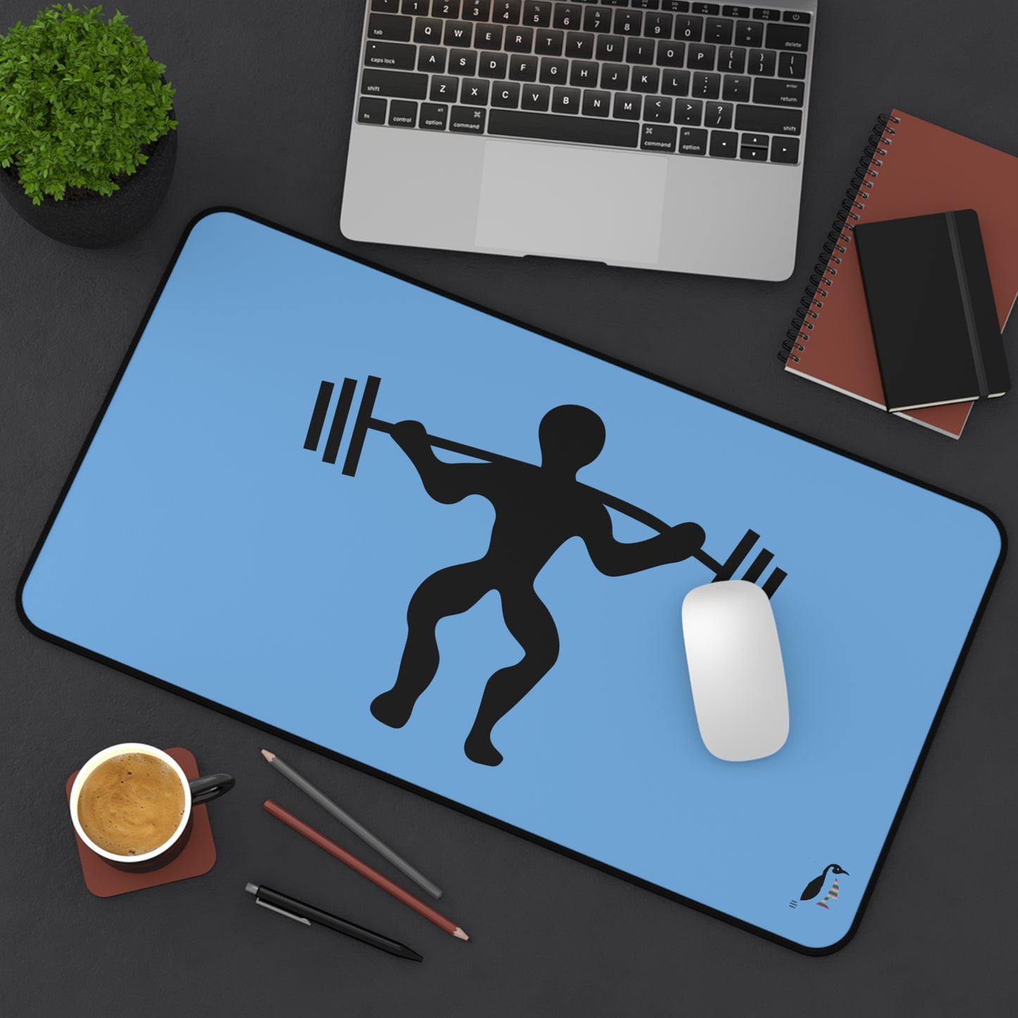 Desk Mat: Weightlifting Lite Blue