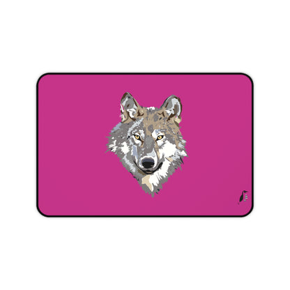 Desk Mat: Wolves Pink