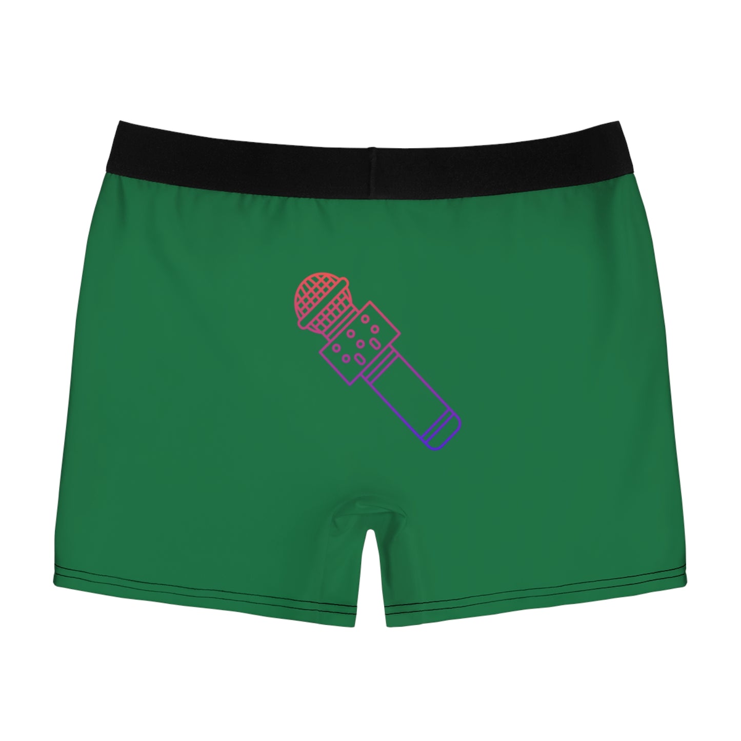 Men's Boxer Briefs: Music Dark Green