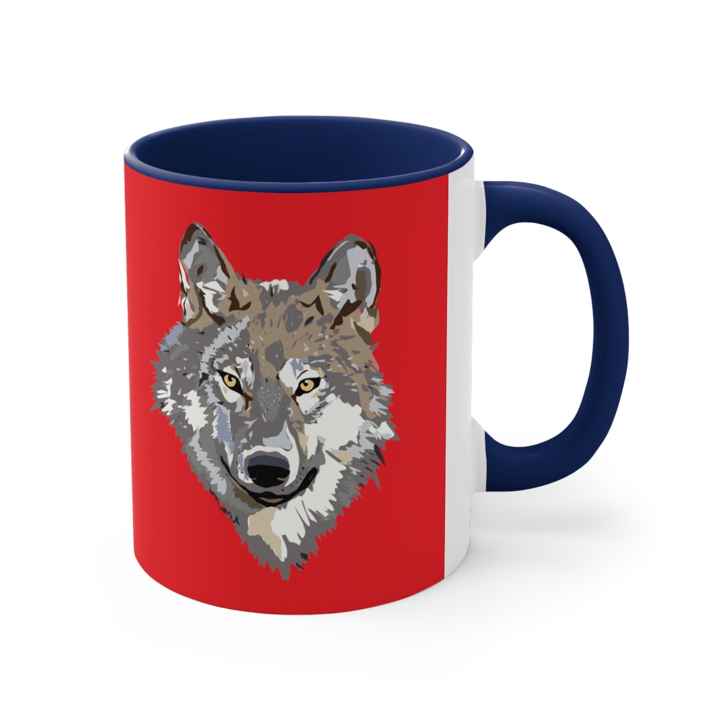 Accent Coffee Mug, 11oz: Wolves Red