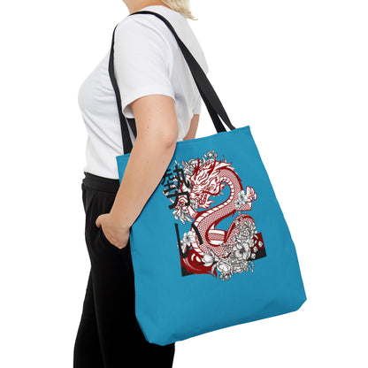 Tote Bag: Dragons Turquoise