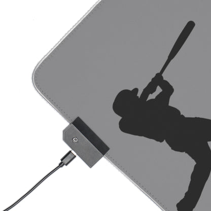 LED Gaming Mouse Pad: Baseball Grey