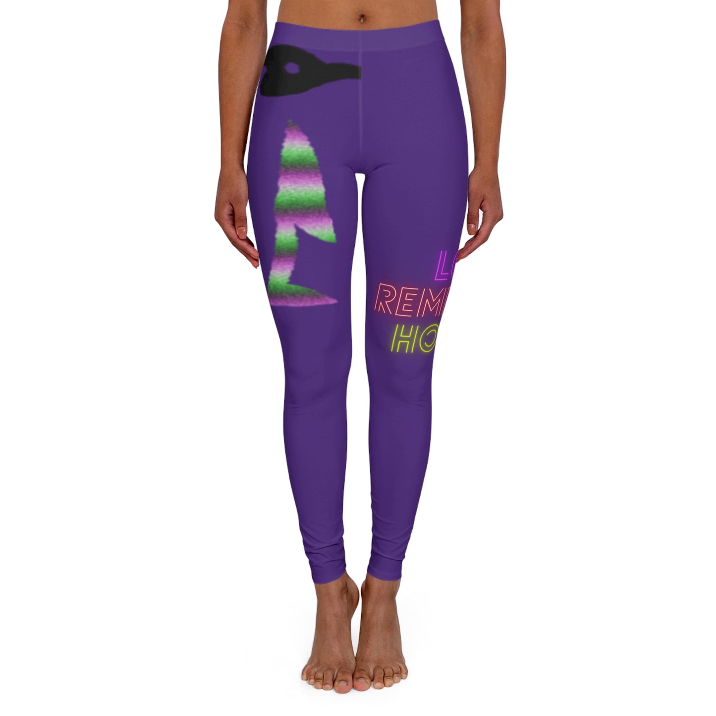 Women's Spandex Leggings: Crazy Penguin World Logo Purple