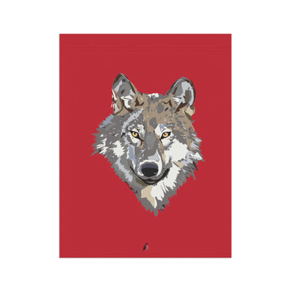 Garden & House Banner: Wolves Dark Red
