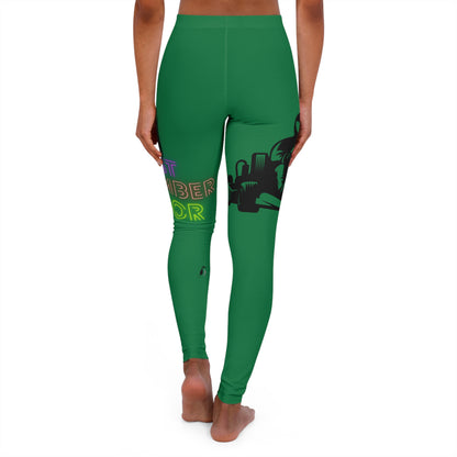 Women's Spandex Leggings: Racing Dark Green