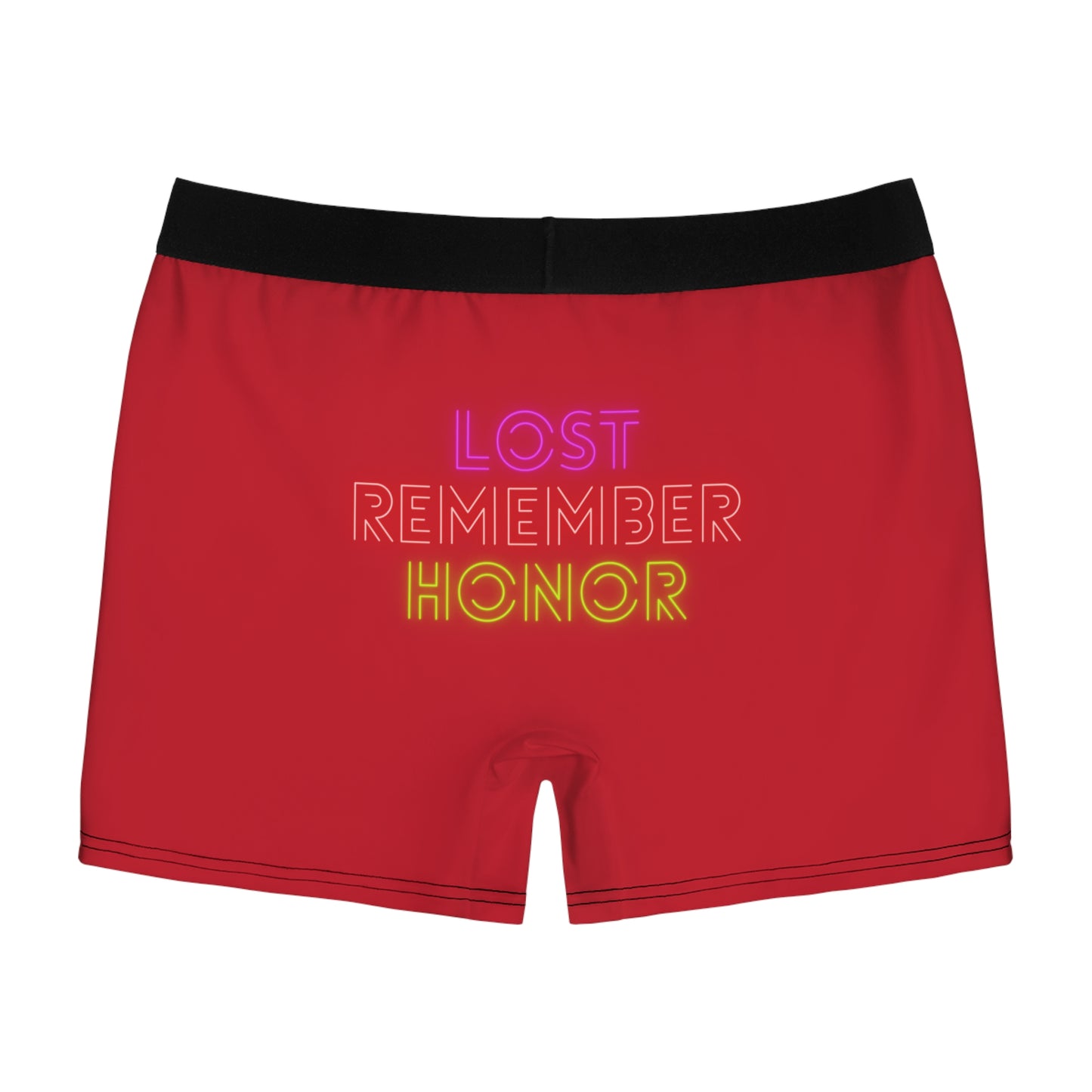 Men's Boxer Briefs: Lost Remember Honor Dark Red