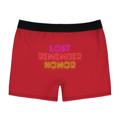 Men's Boxer Briefs: Lost Remember Honor Dark Red