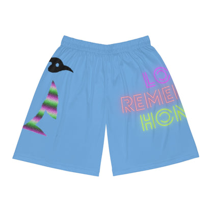 Basketball Shorts: Crazy Penguin World Logo Lite Blue