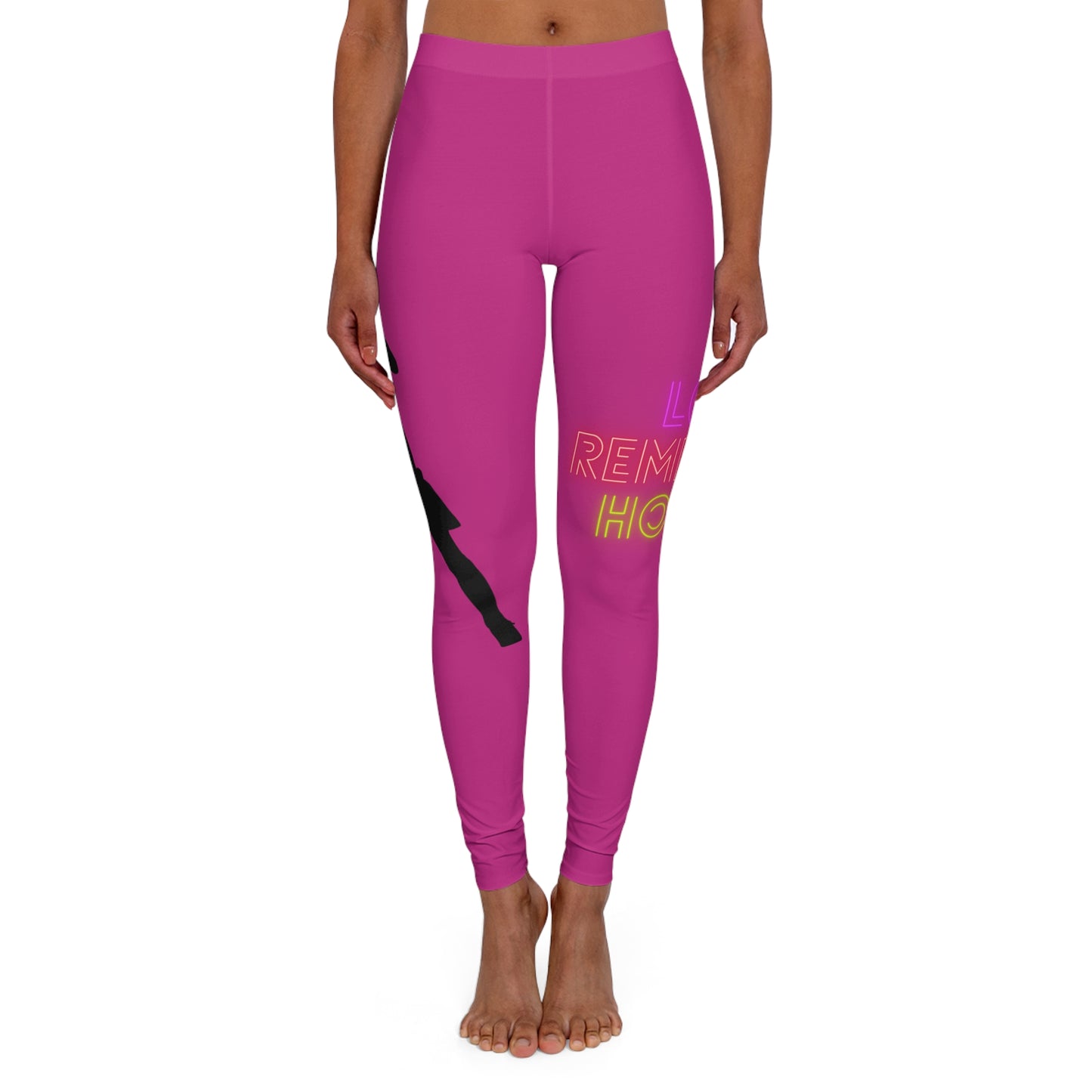 Women's Spandex Leggings: Soccer Pink