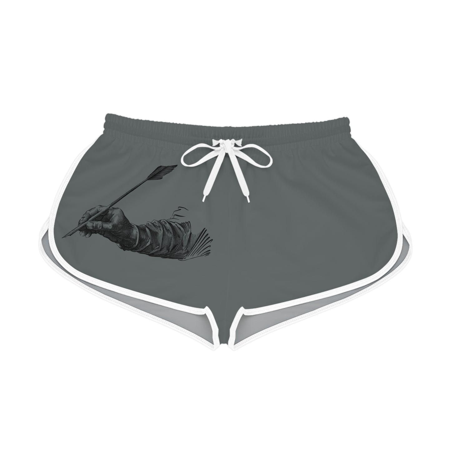 Women's Relaxed Shorts: Writing Dark Grey