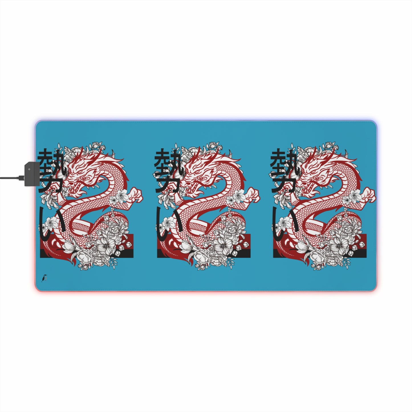 LED Gaming Mouse Pad: Dragons Turquoise