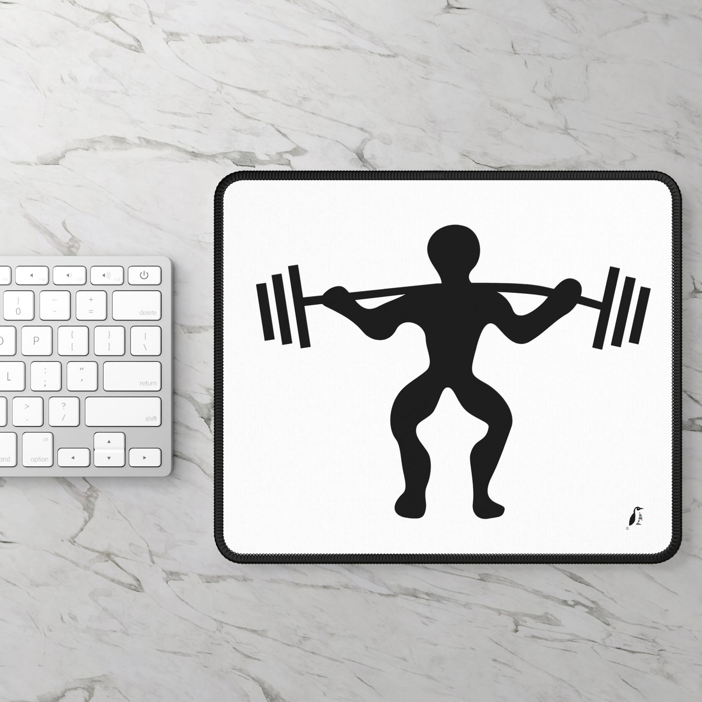 Gaming Mouse Pad: Weightlifting White