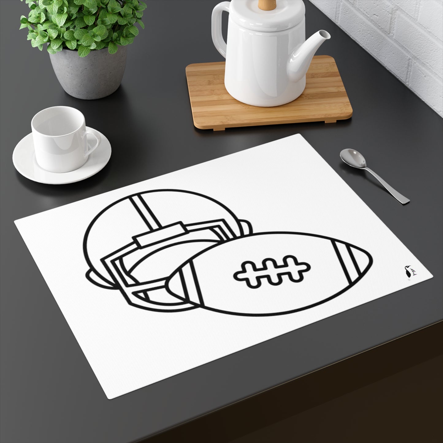 Placemat, 1pc: Football White