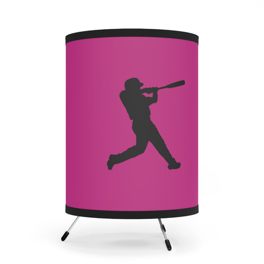 Tripod Lamp with High-Res Printed Shade, US\CA plug: Baseball Pink