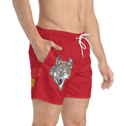 Swim Trunks: Wolves Dark Red