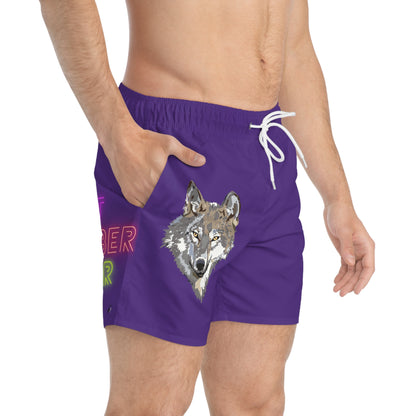 Swim Trunks: Wolves Purple