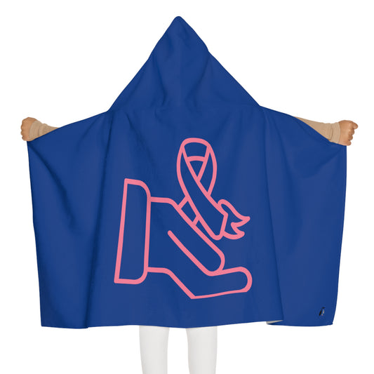 Youth Hooded Towel: Fight Cancer Dark Blue